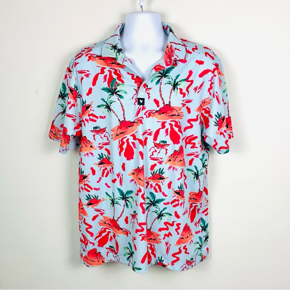 Bad Birdie Red Rocks Short Sleeve Polo Men XL Golf Lightweight Stretch